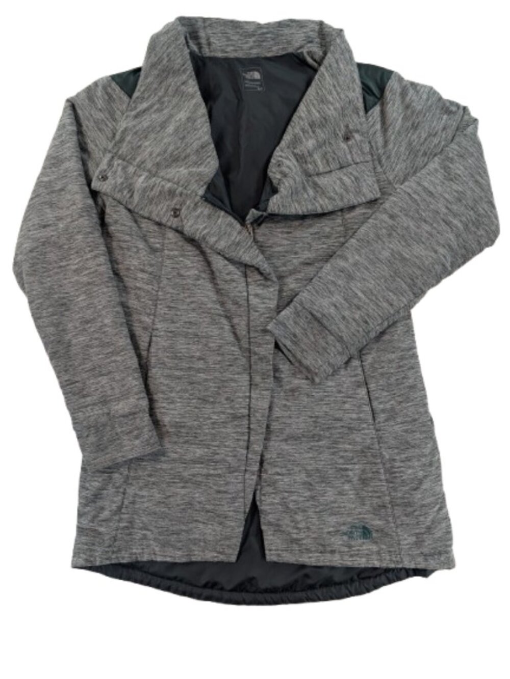The North Face Long Pseudio Cowlneck Full‎ Zip Jacket Gray Women's Size Small